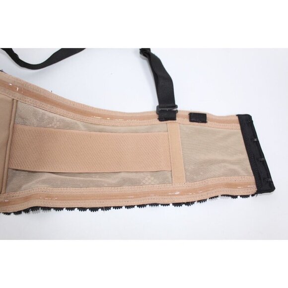 Torrid Curve Push Up Strapless Size 44D Black Beige Lace Wired Padded Bra NWT - Picture 13 of 15